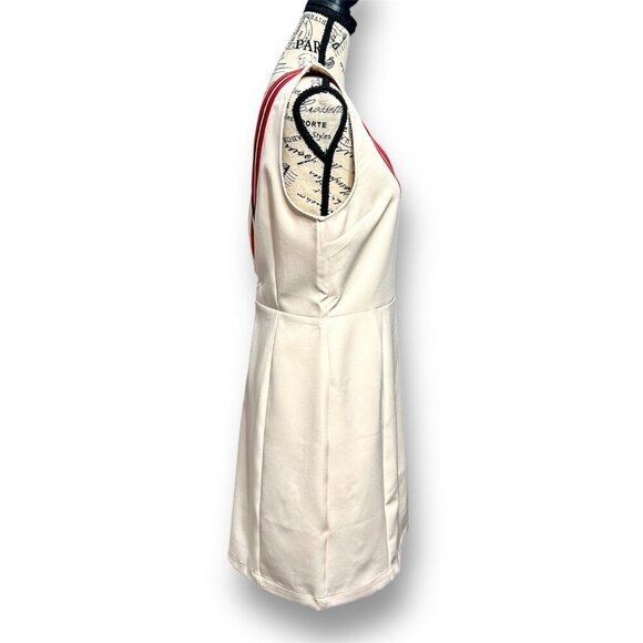 Anthropologie English Factory L Ivory Mini Dress Varsity Stripe Retro Preppy NWT - Picture 6 of 8